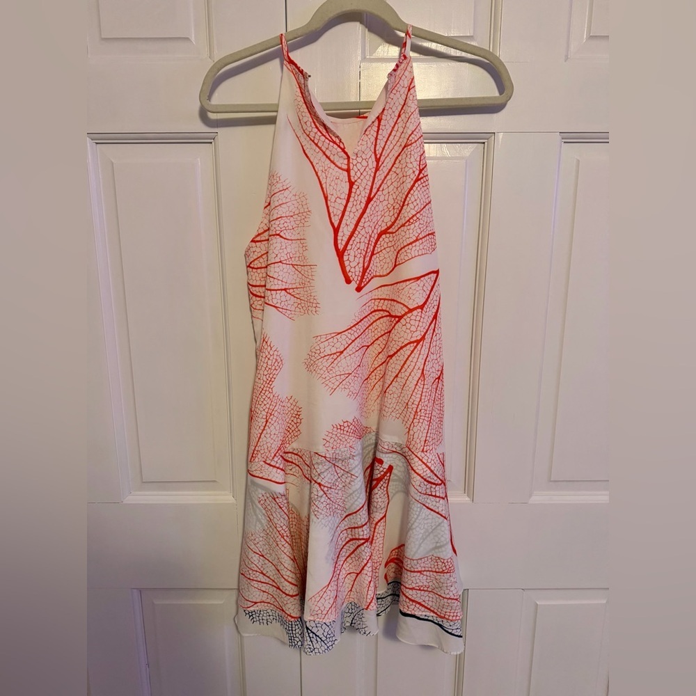 Hutch Halter A-Line Mini Dress Red White Medium - Picture 2 of 7